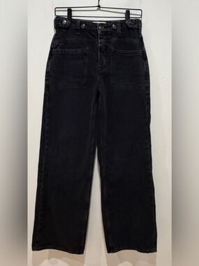 We The Free by Free People Palmer Cuffed Jeans in Outerspace Black - Women’s 24